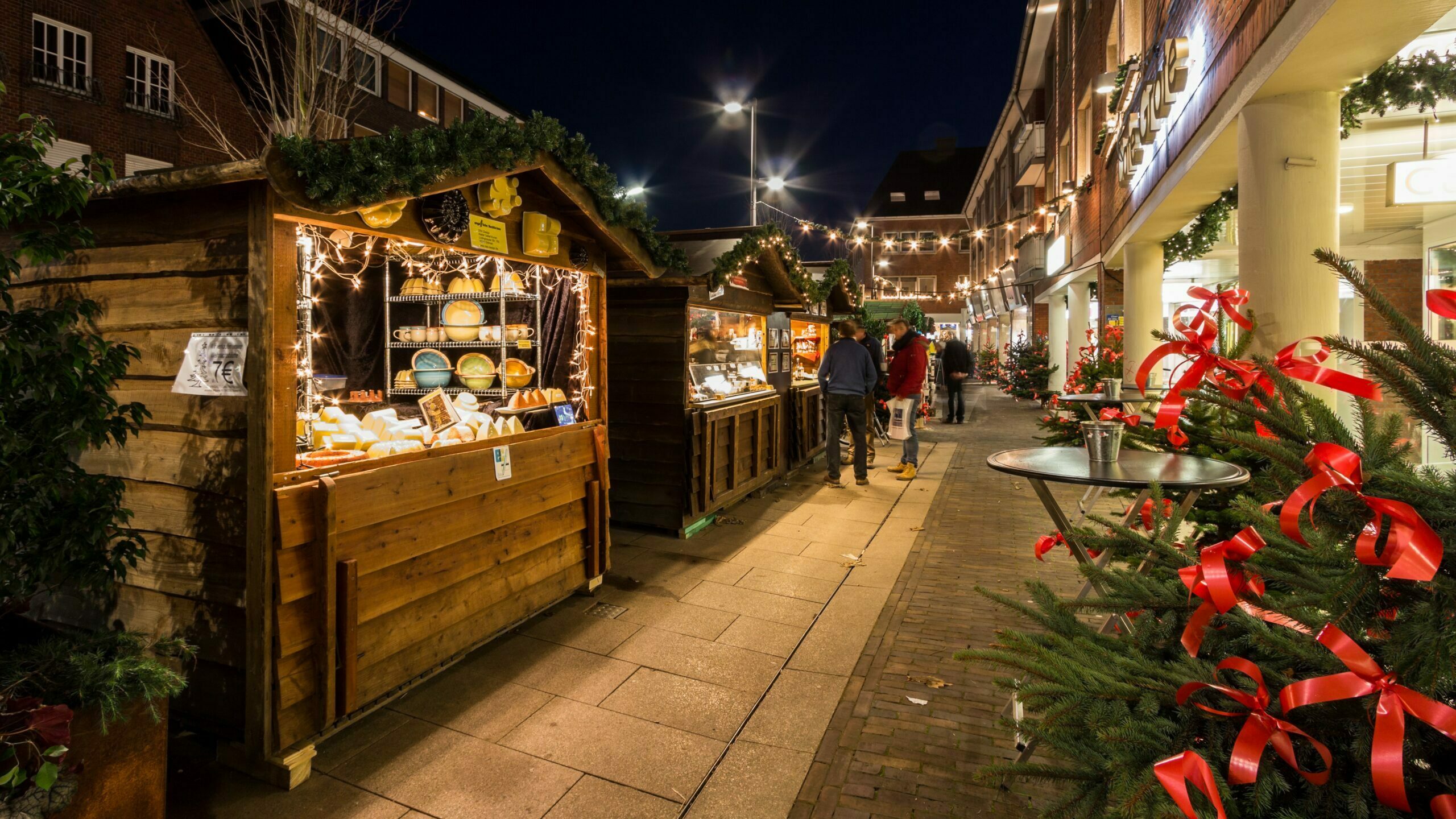 Dülmen, Arkaden an der Münsterstraße, Weihnachtsmarkt Navidad en Alemania