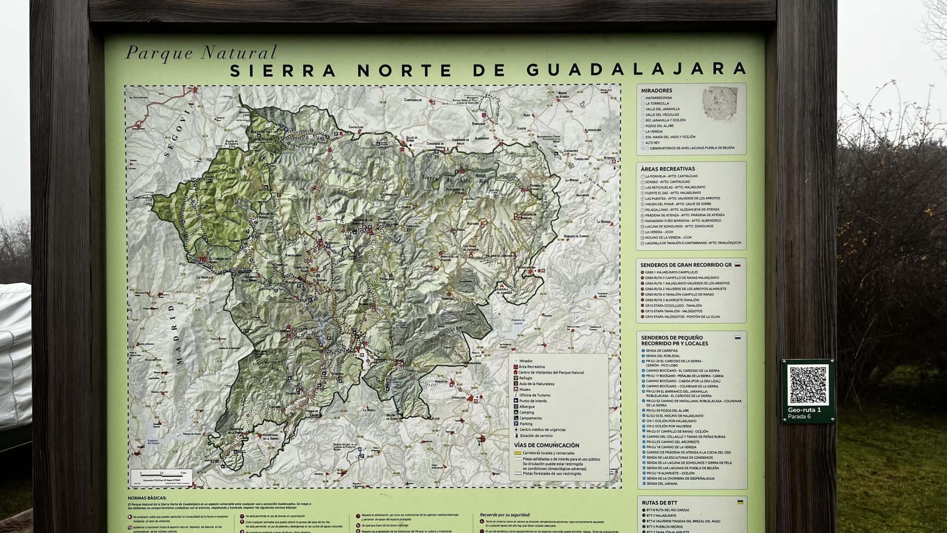 Mapa Sierra Norte de Guadalajara