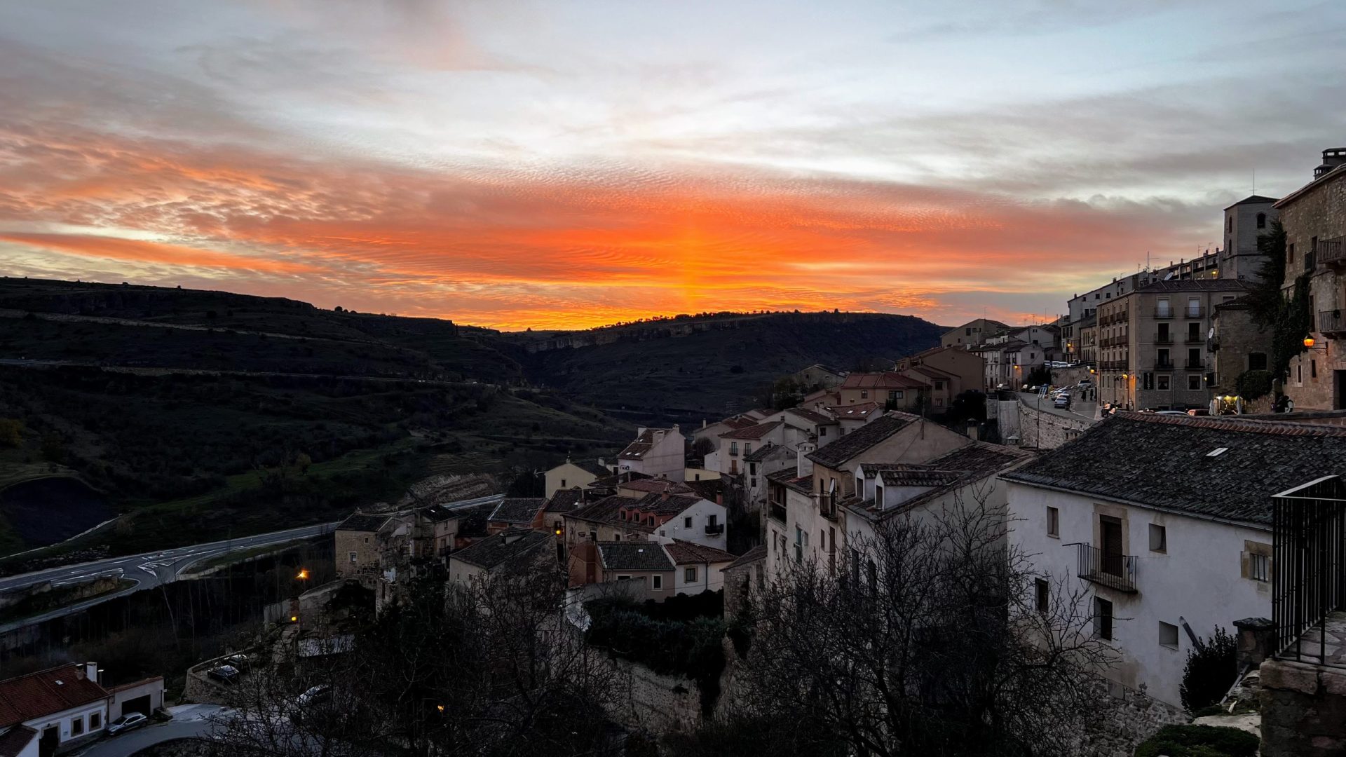 Puesta de sol en Sepúlveda.