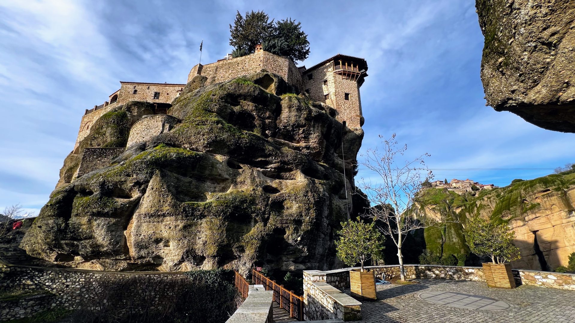 Acceso al Monasterio de Roussanou, Meteora.