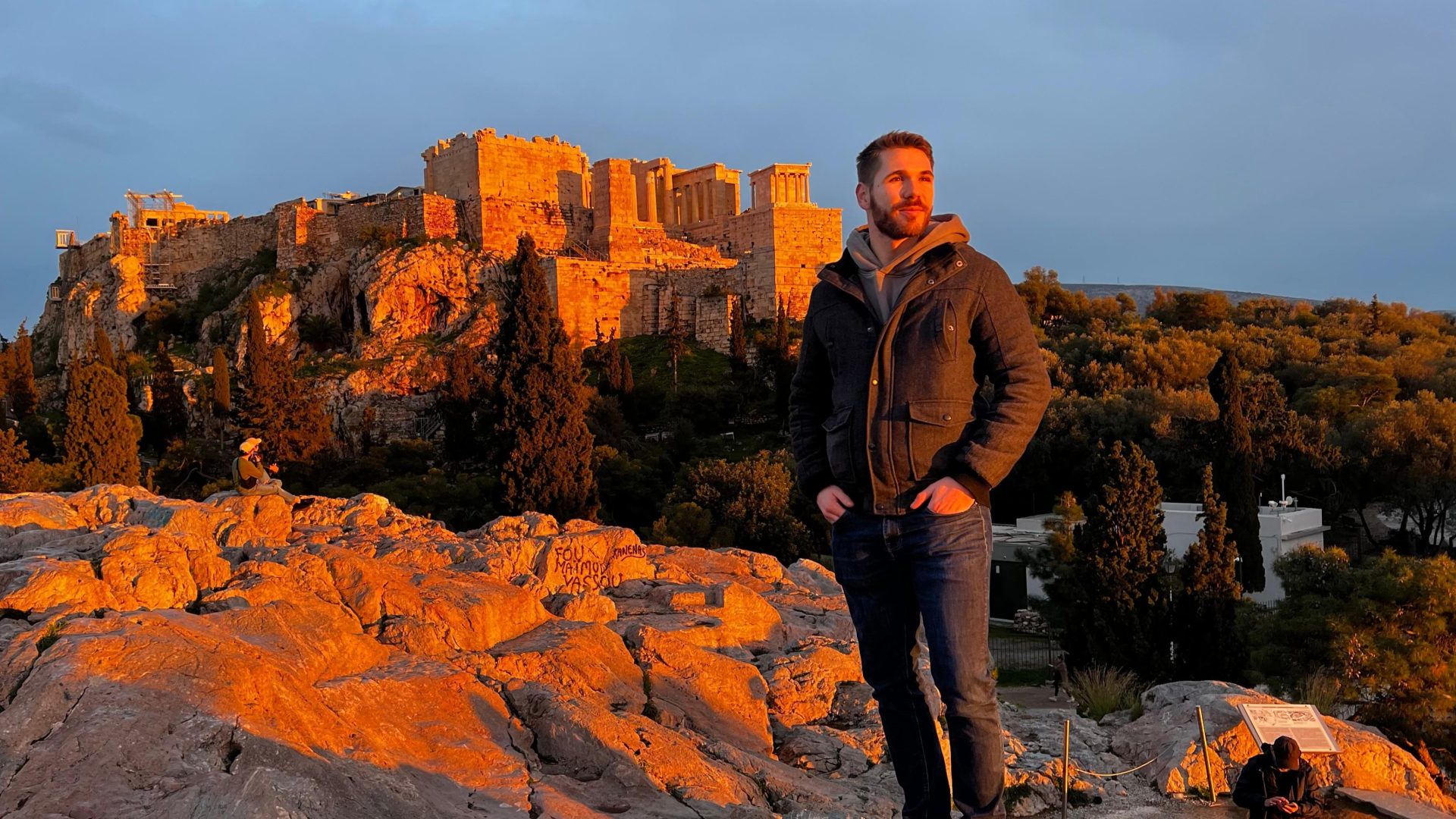 Atardecer en la Acrópolis de Atenas.