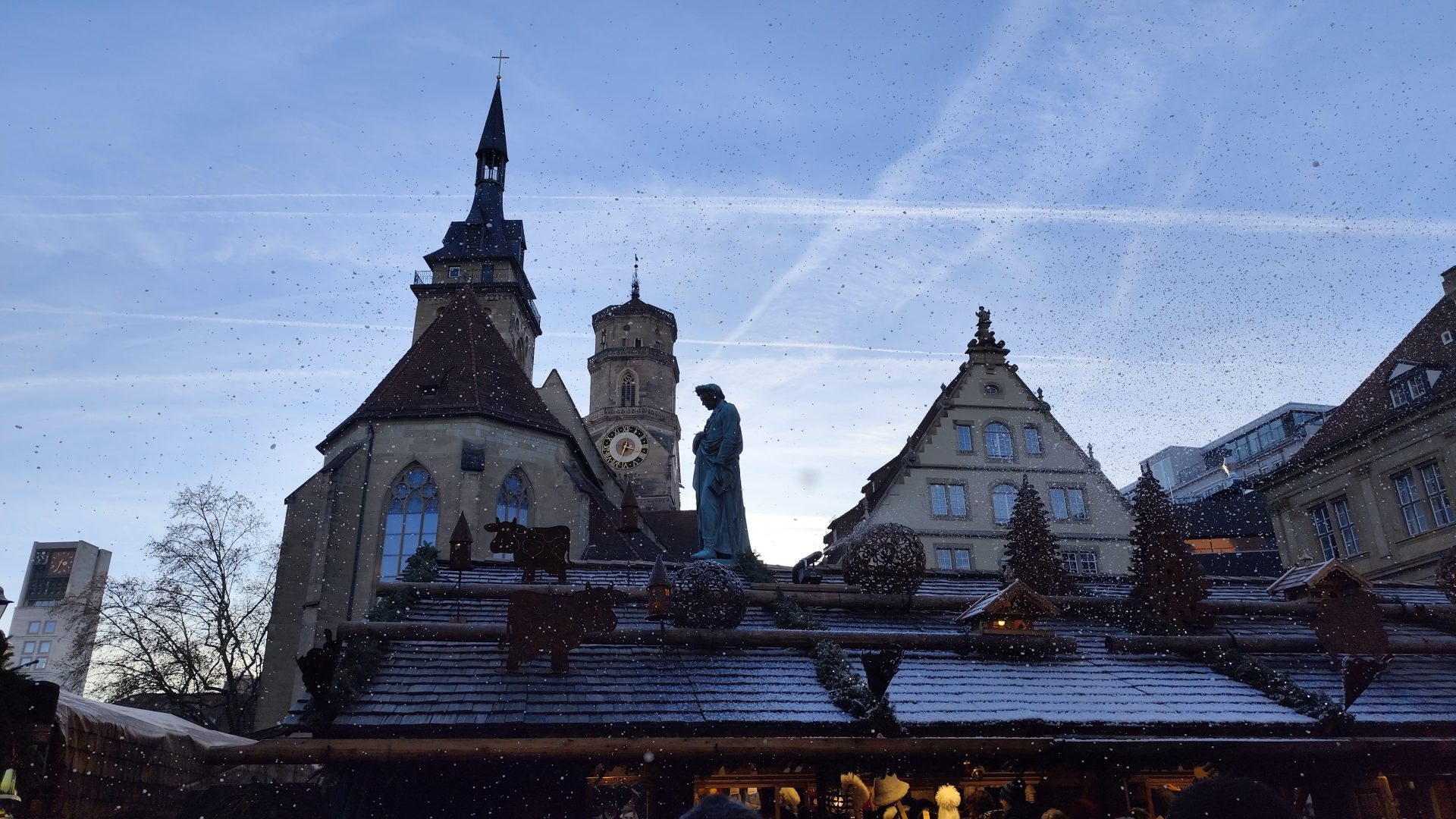 Nieve en Stuttgart, Baden Wurtemberg, Alemania
