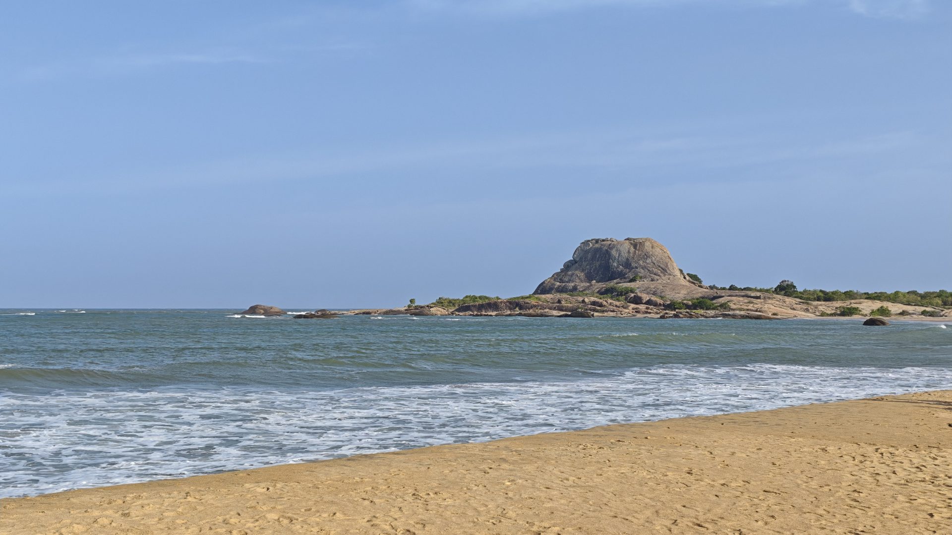 Límite del Parque Nacional de Yala con el mar, Sri Lanka